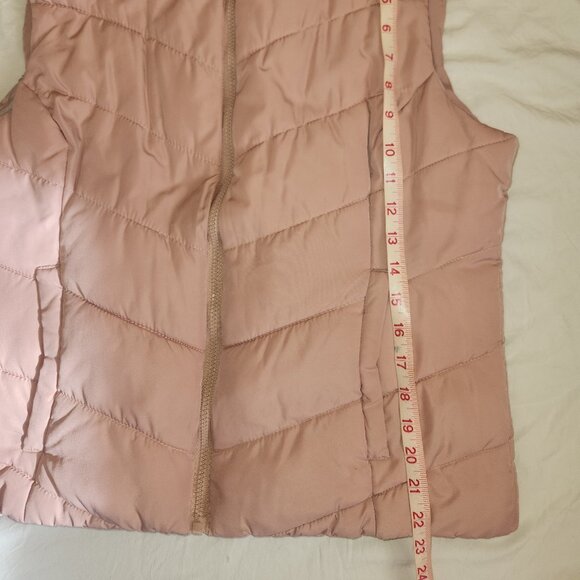 Aeropostale Carnation Pink Quilted Puffer Vest Zip Up Size XL - Picture 6 of 8